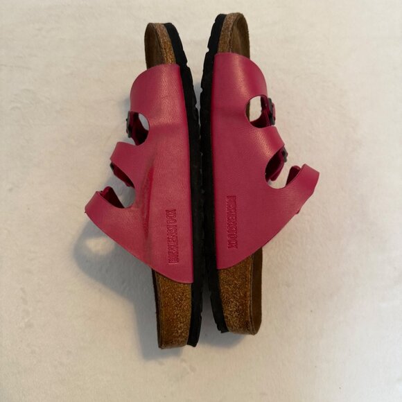 SIZE 39 8 N Birkenstock Florida Birko-Flor Pink 3 Strap Sandals - Picture 8 of 9